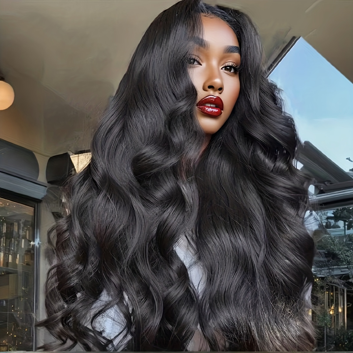 Hd Lace Frontal Wig Human Hair Pre Plucked - %200 Yoğunluklu Vücut Dalgası Dantel Ön
